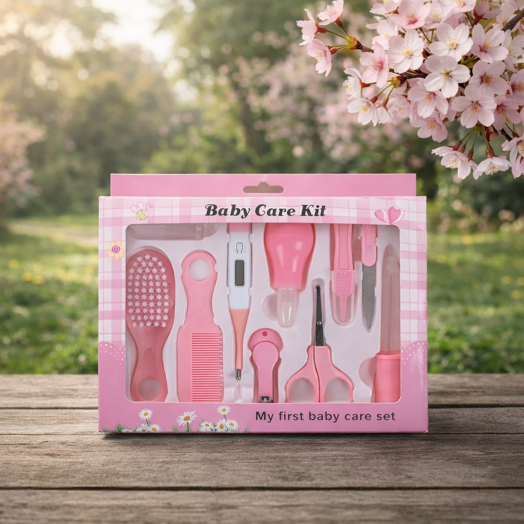 বেবি কেয়ার কিট পিঙ্ক কালার-Baby Care Kit – 10 pieces set