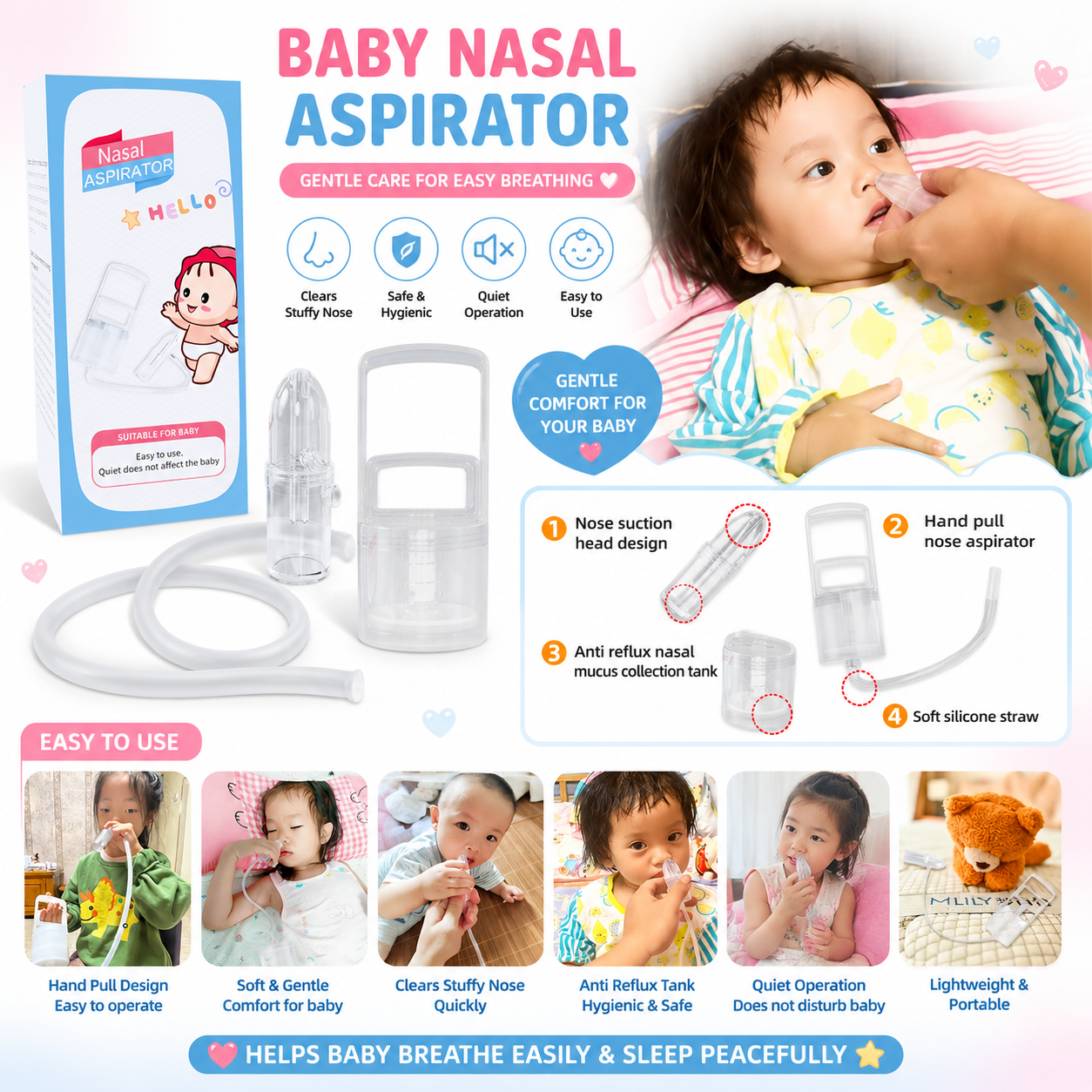 Manual Baby Hand Pump Nasal Aspirator